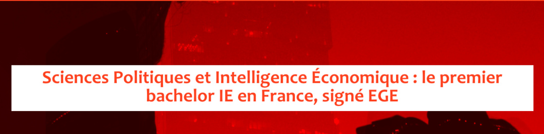 Formation. EGE. Premier bachelor en France qui croise ces trois disciplines : intelligence économique, géopolitique et ingénierie de l’information